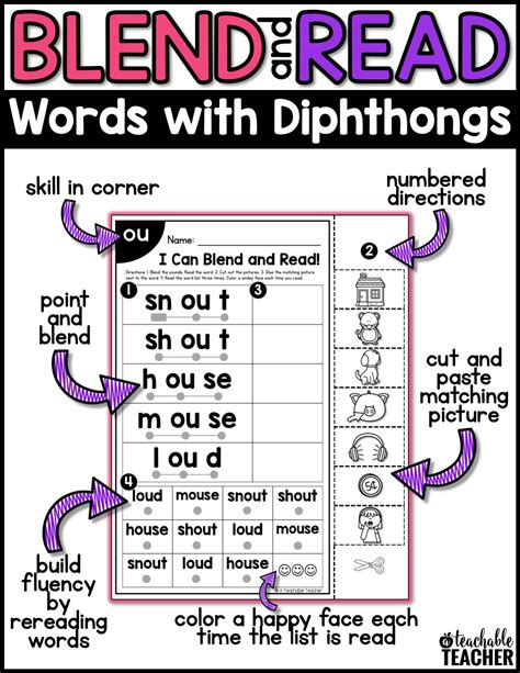 Blend And Read Words With Diphthongs A Teachable Teacher