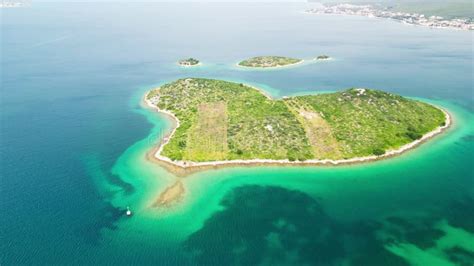 Heart Island Aerial View In Croatia Galesnjak The Heart Shaped