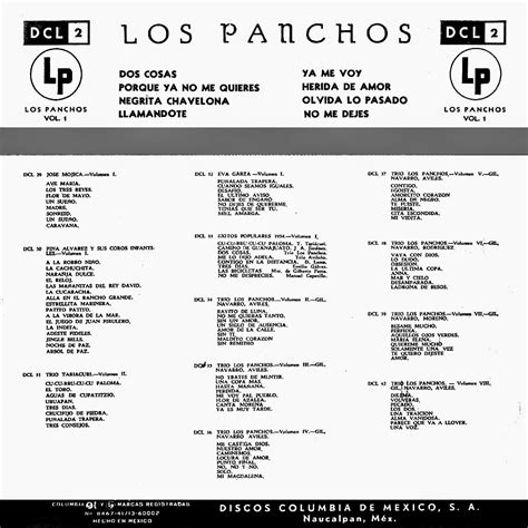 Trio Los Panchos Y Sus Invitados Trio Los Panchos Vol Lp Columbia