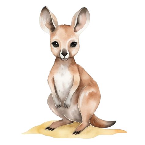 Watercolor Kangaroo Cute Clip Art Kangaroo Watercolor Wild Png