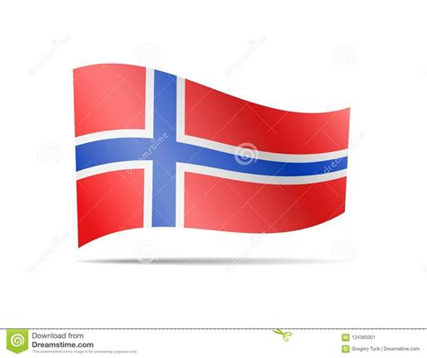 Bandera De Noruega Que Agita En El Viento Stock De Ilustraci N