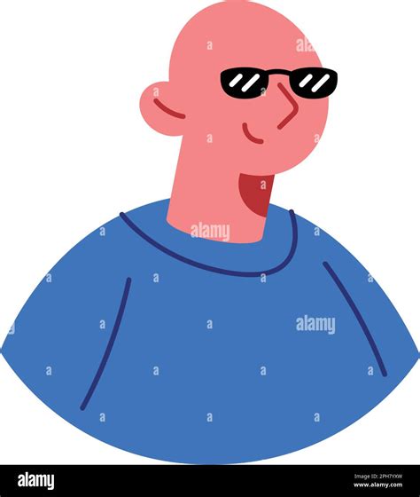 Bald Man Wearing Stock Vector Images Alamy