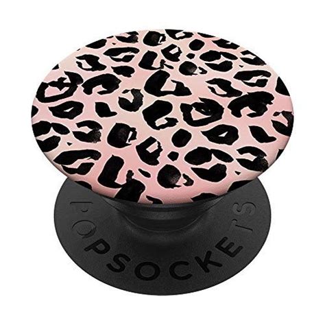 Pink And Black Leopard Print Popsockets Popgrip Swappable Grip For