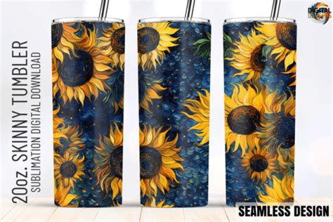 Vibrant Sunflowers Tumbler Wrap Graphic By Digital Delights · Creative Fabrica