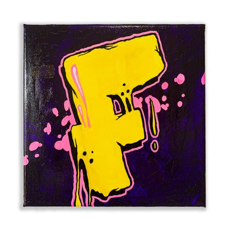 Graffiti Letter F Art Print 12x12 Inches Signed And Numbered X10 Etsy