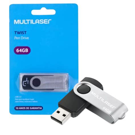 Pendrive Multilaser Twist Gb Pd Preto Brasvarejo