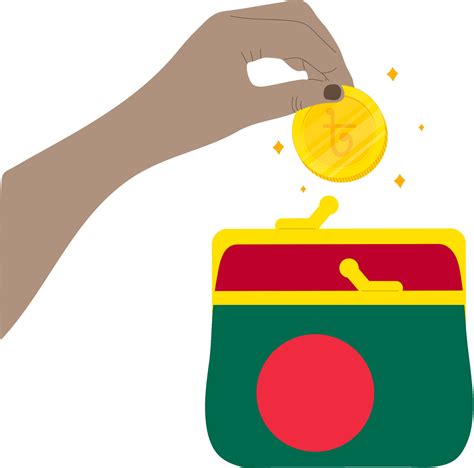 Bangladesh Vector Hand Drawn Flag Bangladeshi Taka Vector Art