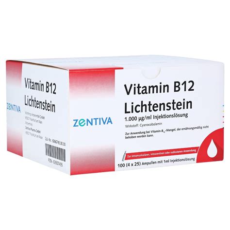 Vitamin B12 1 000 µg Lichtenstein Ampullen 100x1 Milliliter Online Bestellen Medpex