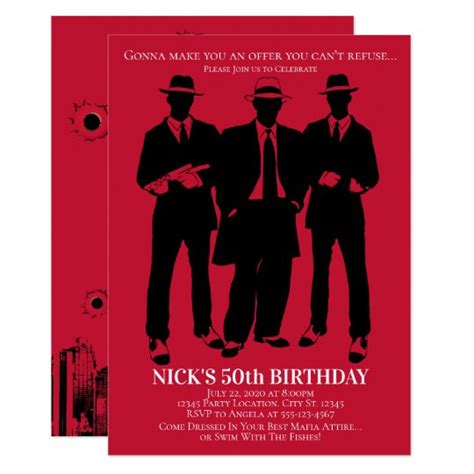 Gangster Party Invitations