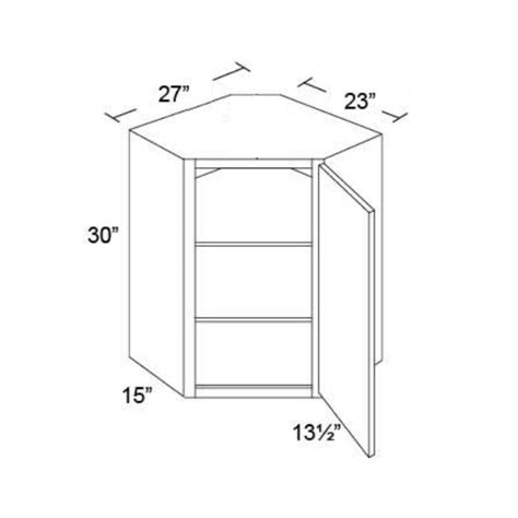 Midtown Walnut Shaker 27x30 Diagonal Corner Wall Cabinet The RTA Store