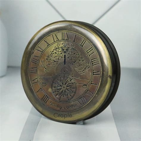 Stanley London Antique Brass Peom Compass