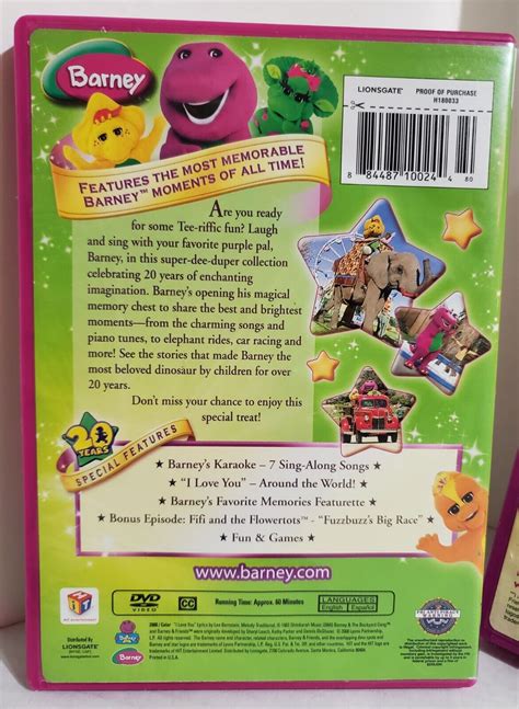 Lot Of 3 Dvds Barney The Purple Dinosaur Grelly Usa