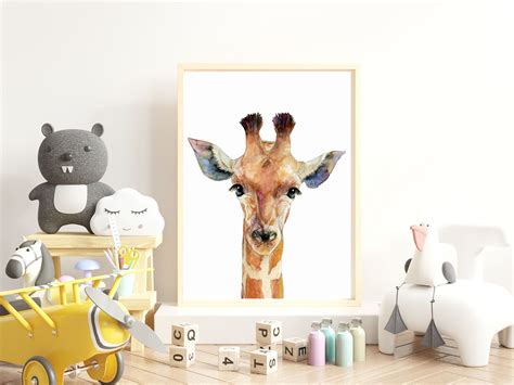 Druckbares Kinderzimmer Kunst Giraffe Aquarell Druck Vom Etsy