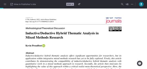 Pdf Inductivedeductive Hybrid Thematic Analysis In Mixed Methods