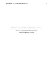 Capstone Component Professional Reflection Essay Submission Course