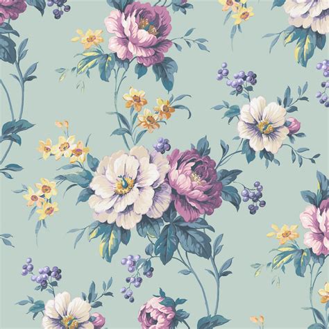 Vintage Floral Wallpaper 'cottage Garden' in Colour 'rose Beige ...