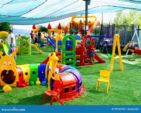 Kids Play Area editorial stock photo. Image of slides - 99196198