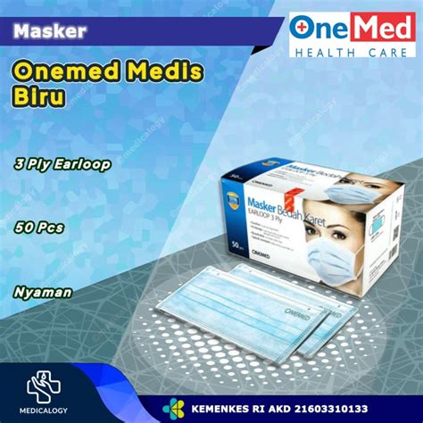 Jual Masker Medis Earloop Onemed Biru Isi 50 Pcs Di Seller Medicalogy