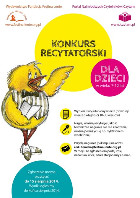 Festina Lente KONKURS RECYTATORSKI Dla Dzieci