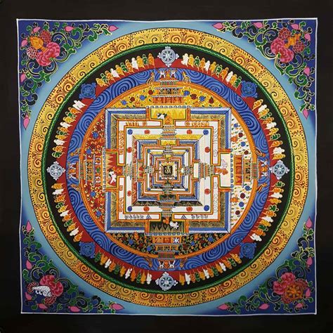 Real Gold Tibetan Kalachakra Mandala Thangka Color Variation 4 30 By