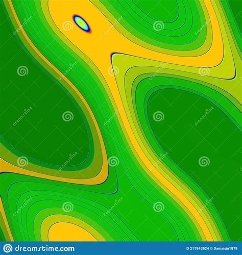 As Geometrias De Linhas De Fluido Fluorescentes Verdes Amarelas Formam