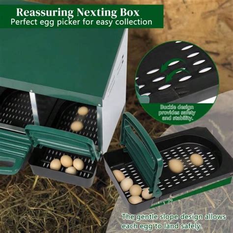 3 Compartment Roll Out Chicken Nesting Box With Plastic Basket Egg Nest Box Chicken Laying Box