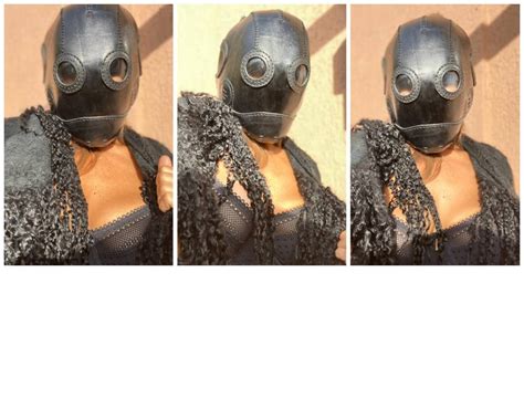 Black Leather Bdsm Mask Facemask Sew Toy Mask Sex Play Mask Sado