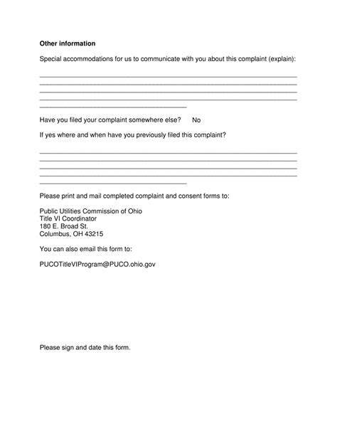 Ohio Title Vi Complaint Form Fill Out Sign Online And Download Pdf Templateroller