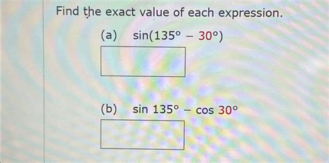 Solved Find the exact value of each | Chegg.com