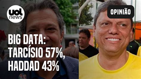 Pesquisa Big Data em SP Tarcísio tem 57 dos votos válidos e Haddad