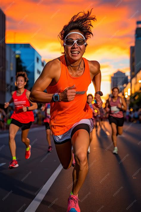 Premium Photo Group Of People Running Down A Street