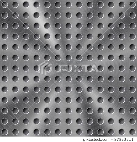 Abstract Metal Background With Round Holes Stock Illustration