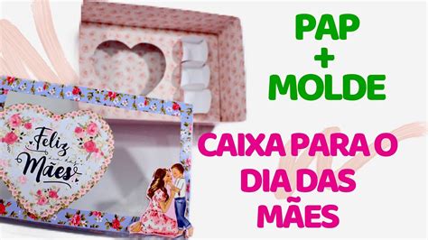 Arquivo GrÁtis Pap Molde Caixa Dia Das MÃes Para 1 CoraÇÃo E 3 Doces