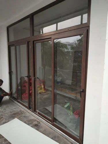 Brown UPVC Glass Sliding Door For Home Exterior At Rs 720 Sq Ft In