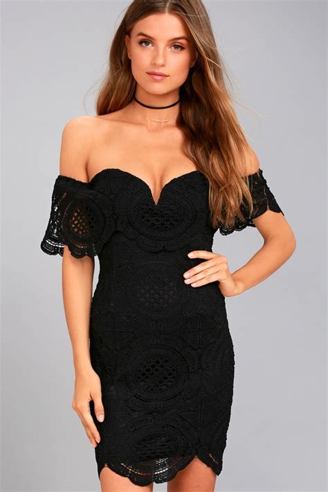 Stunning Lace Dress Black Dress Lace Ots Dress Lulus