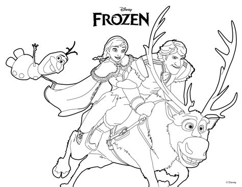 FROZEN Anna Olaf Kristoff And Sven Coloring Page Lovebugs And Postcards