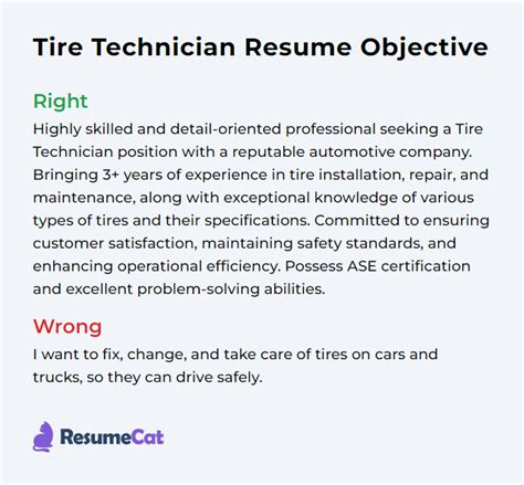 Top 16 Tire Technician Resume Objective Examples ResumeCat