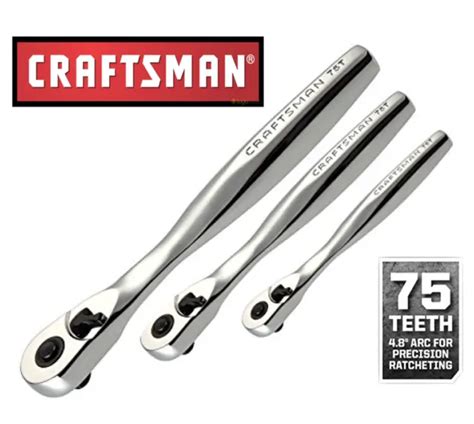 New Craftsman Quick Release Ratchet 75 Tooth 12 38 14 Drive