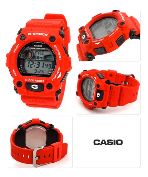 Relógio Casio G Shock G Rescue Tábua De Maré G 7900a 4dr Vermelho