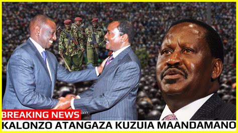 Breaking News Kalonzo Musyoka Atangaza Kumzuia Raila Odinga Kuongoza