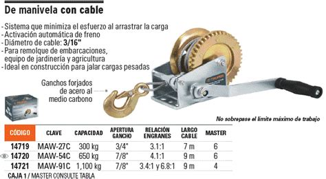 Maw C Truper Malacate Con Manivela Kg Con Cable