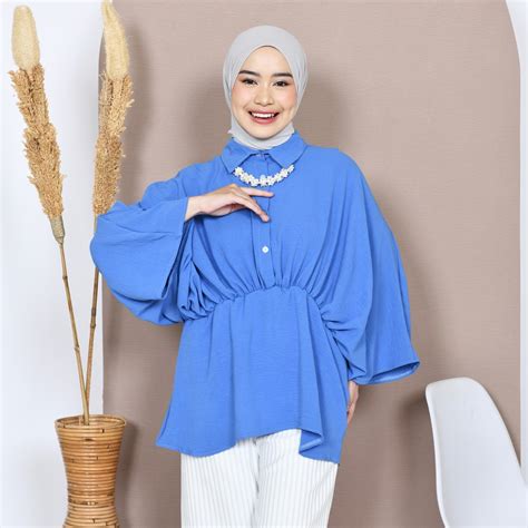 Jual Mybamus Narumi Batwing Blouse Tops Wanita Atasan Bigsize