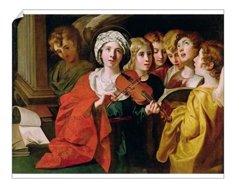 25x20cm (10x8 inch) Print. XIR34176 St. Cecilia with a Choir (oil on canvas) by Domenichino ...