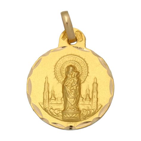 Medalla Virgen Del Pilar Oro 1 Ley 18 Kilates