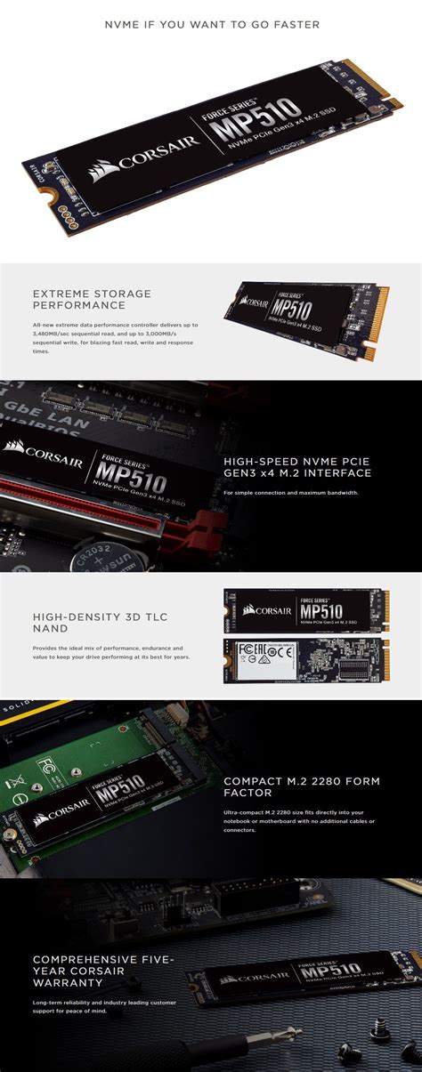 Buy Corsair Force Series MP510B M 2 NVME SSD 480GB CSSD F480GBMP510B