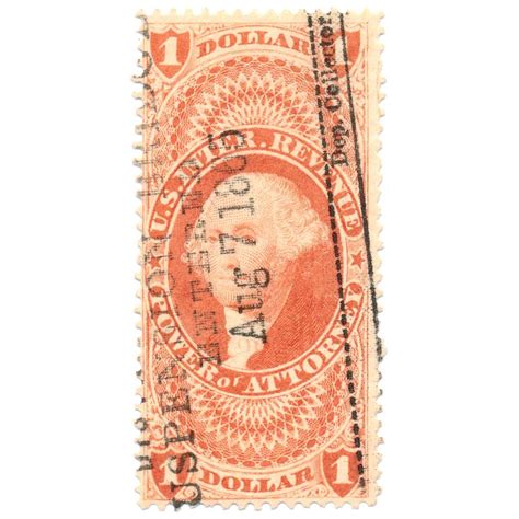 R75c 1 00 First Issue Revenue Stamp Power Of Attorney Niagara