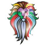 chromatic lion face tattoo   svg