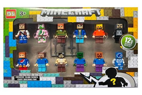 Set 12 Figurine Tip Lego Ninjago Si Minecraft Multicolor 5 Cm