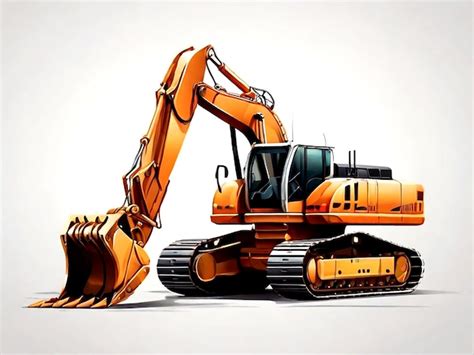 Premium Vector Isolated Excavator Vehicle Working Vector