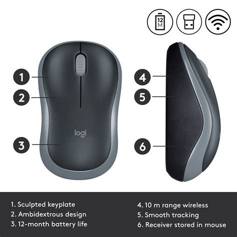 Buy Logitech M185 Wireless Mouse 24ghz With Usb Mini Receiver 12